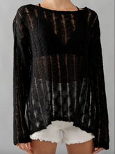 Load image into Gallery viewer, Loose Fit Sheer Distress Sweater Top
