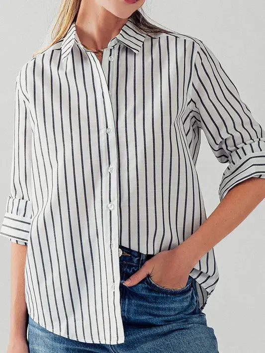 Madison Linen Stripe Shirt